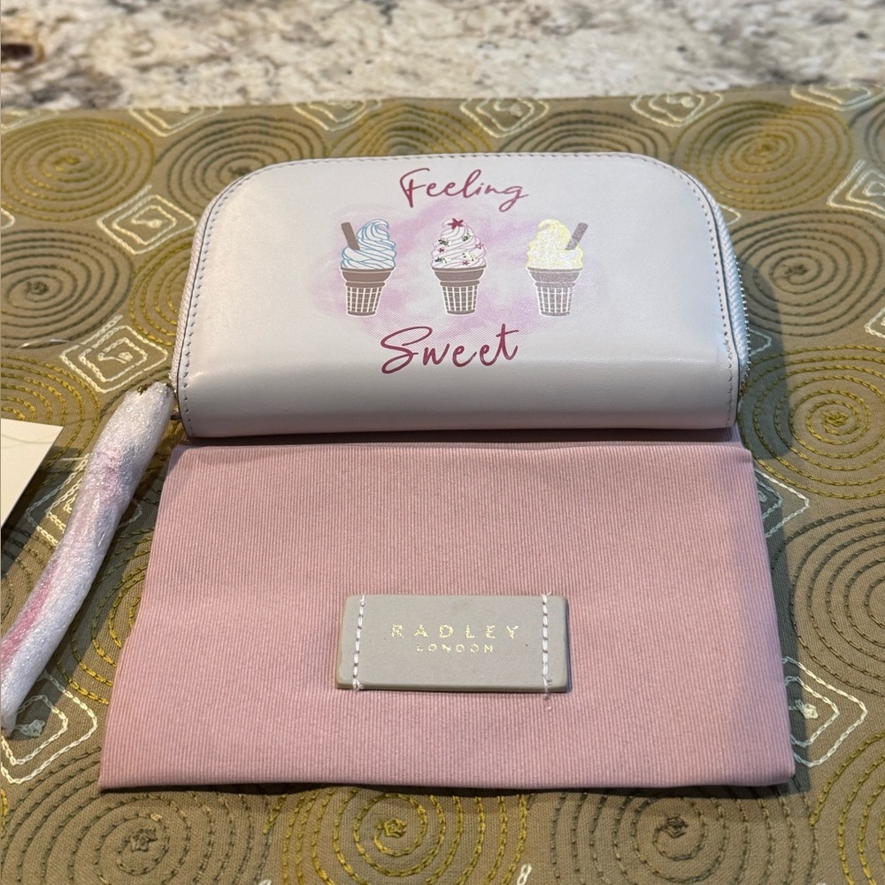 NEW RADLEY LONDON Leather Feeling Sweet Medium Zip Around Wallet In Natural